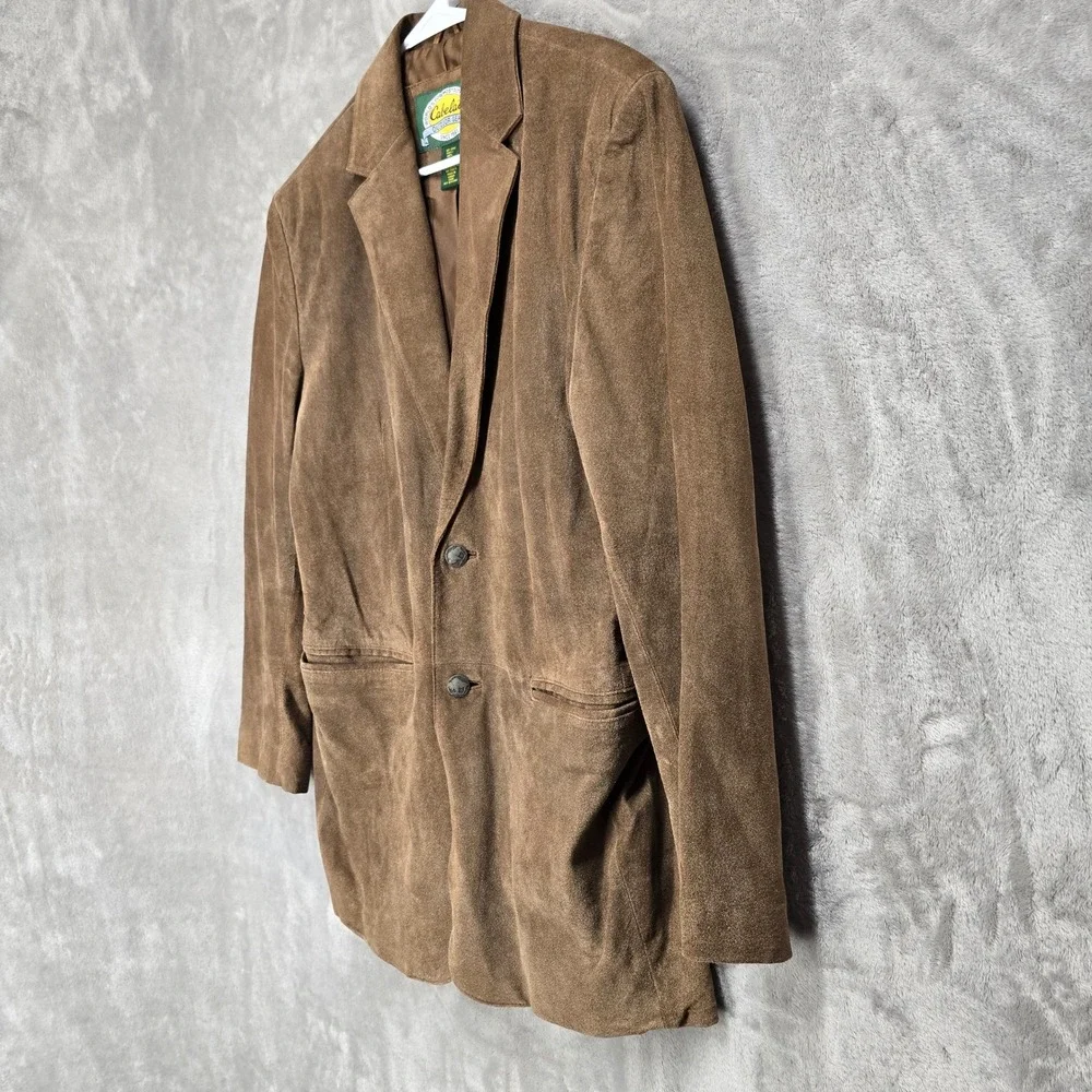 Cabelas Mens Suede Leather Blazer‎ Jacket Size 40 Reg Brown Outdoor Gear Buffalo